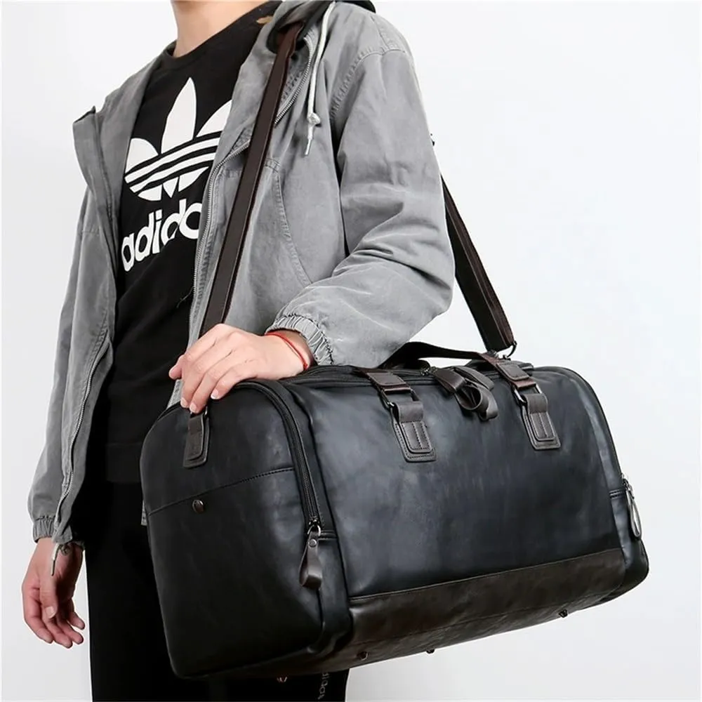 Duffle Bag Leather Travel Bag Men's Business Trip Luggage Bag Travel Bag for Travel, Workout