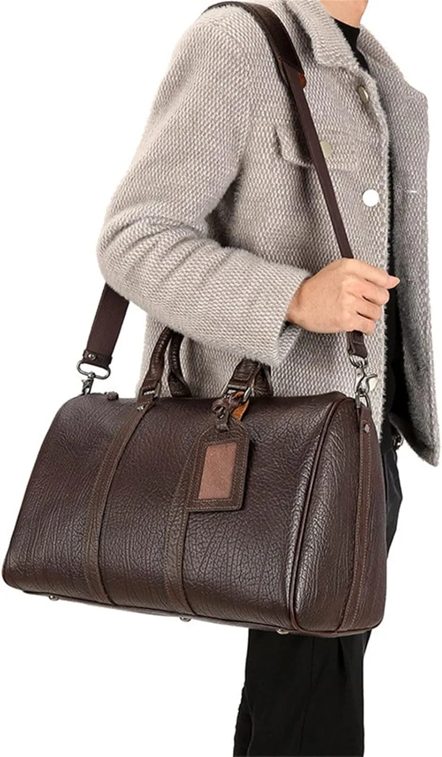 Duffle Bag Leather Travel Bag Travel Gym Sports Weekend Bag for Travel, Workout