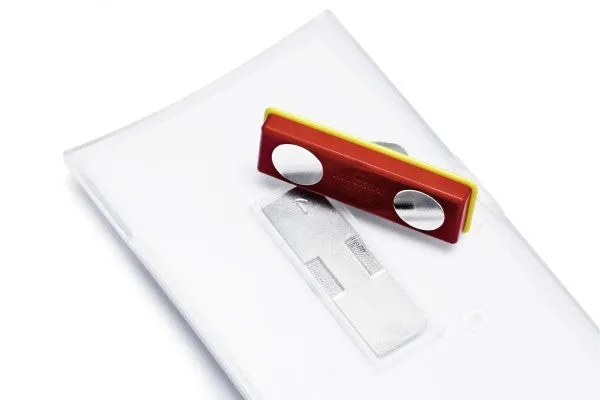 Durable Name Badge with Click Fold Magnetic Clip, Box of 10