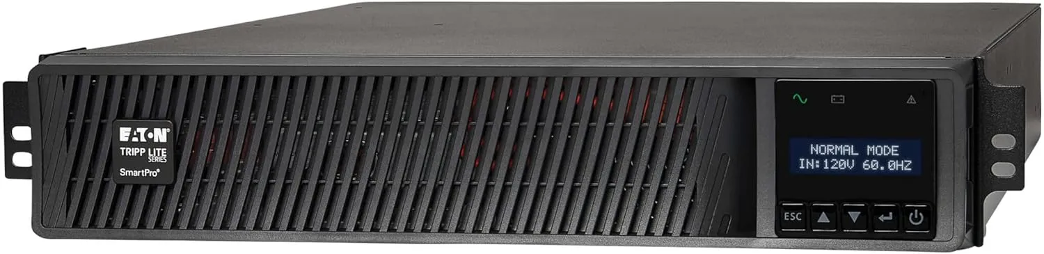 Eaton Tripp Lite Series 2200VA Smart UPS Back Up, Sine Wave, 120V, 1950W, 7 Outlets, 2U Rackmount or Tower, Network Card Option, LCD, USB, DB9, 3-Year Warranty & 250,000 Insurance (SMART2200RM2U)