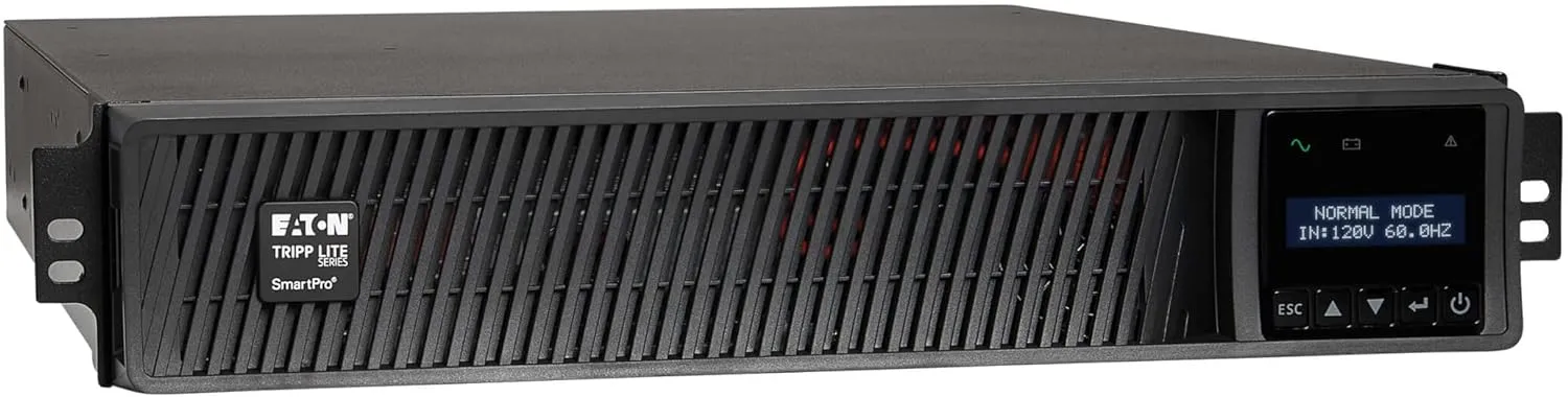 Eaton Tripp Lite Series 2200VA Smart UPS Back Up, Sine Wave, 120V, 1950W, 7 Outlets, 2U Rackmount or Tower, Network Card Option, LCD, USB, DB9, 3-Year Warranty & 250,000 Insurance (SMART2200RM2U)