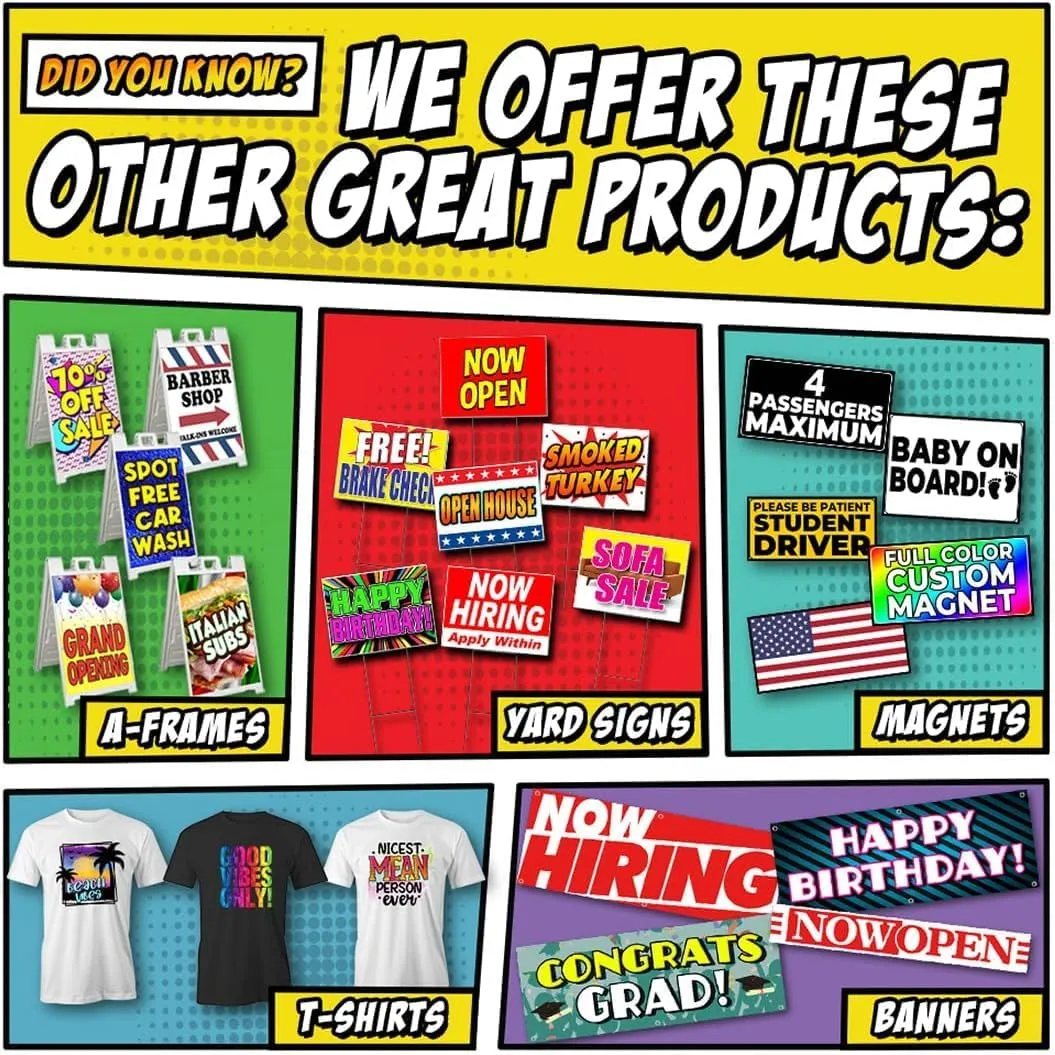 Ebay 13 oz Banner | Non-Fabric | Heavy-Duty Vinyl Single-Sided with Metal Grommets