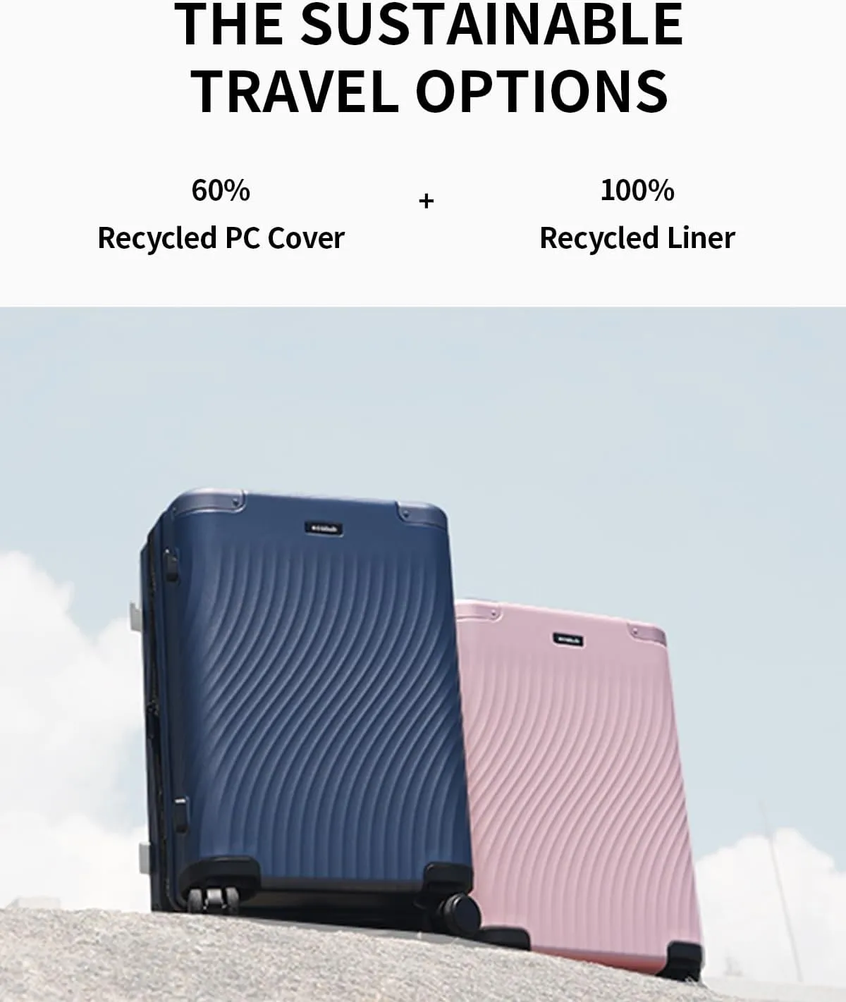 ECOHUB Hardside Expandable Carry On Luggage, 20" Rolling Luggage 22x14x9 Airline Approved with Spinner Wheels & TSA Lock, Lightweight Small Hardshell Travel Suitcase Valises, 20inch Carry-on Pink
