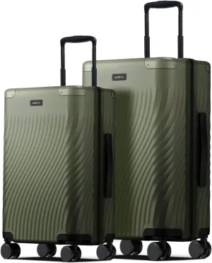ECOHUB Hardside Expandable Carry On Luggage Sets, Recycled PC 20/24" Rolling Luggage Airline Approved with Spinner Wheels & TSA Lock, Lightweight Hardshell Travel Suitcase, 20 24 inch Carry-on Green