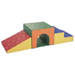 ECR4Kids SoftZone Single Tunnel Climber, Toddler Playset, Assorted, 3-Piece