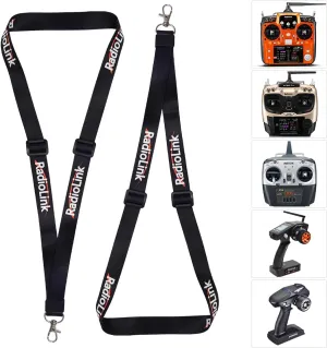 Eighteenup Radiolink 2 Pcs Adjustable Strap Lanyard for Universal RC Transmitter Neck Sling Belt Hook Mount Lanyard for DJI FPV Controller Accessories, Black, Small