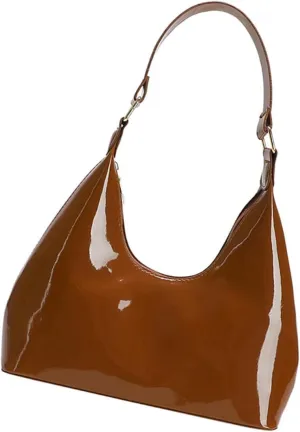 Elegant Women PU Leather Shoulder Bag Bag Fashionable Satchel Umderar Purse Glossy Handbag for Casual and Prom Event