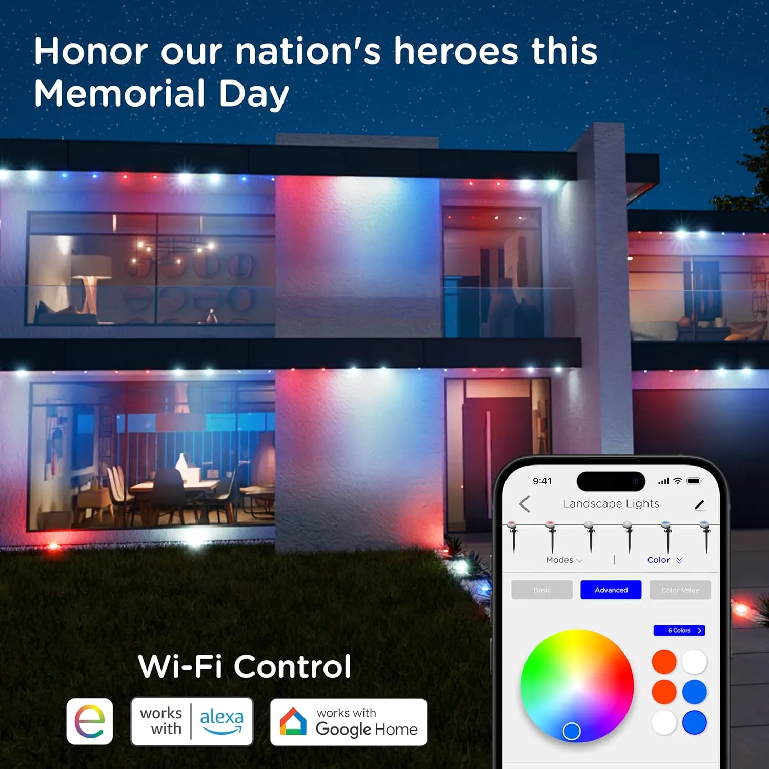 Enbrighten Eternity Permanent Outdoor Lights, 50ft with 36 RGBWIC LEDs, Smart Eave Lights, Endless Light Colors, Daily and Accent Lighting, IP67 Waterproof, Compatible with Alexa, Google Home, 82729