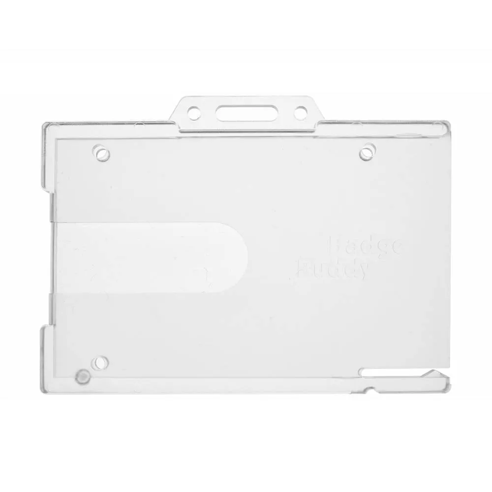 Enclosed Badge Buddy ID Card Holders - Landscape (Pack of 100)