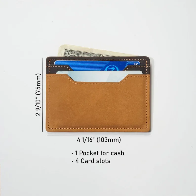 Engraved Leather Wallet For Men - Handwriting