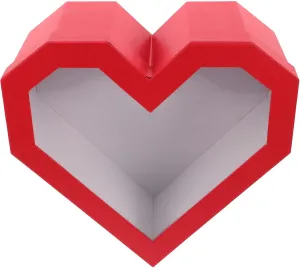 EPIGEIST Box Red Heart Shaped present Box with Clear Lid Creative Valentine's Day Packaging for Flowers Treats and Special Occasions Lightweight and Easy to Carry for All Events