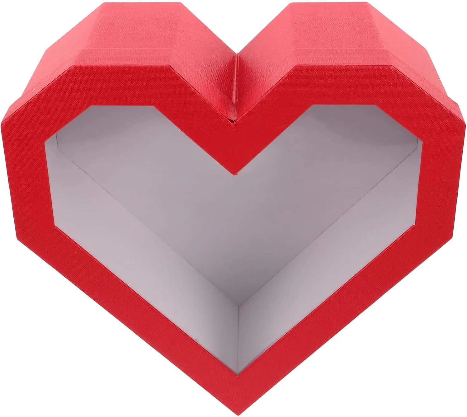 EPIGEIST Box Red Heart Shaped present Box with Clear Lid Creative Valentine's Day Packaging for Flowers Treats and Special Occasions Lightweight and Easy to Carry for All Events