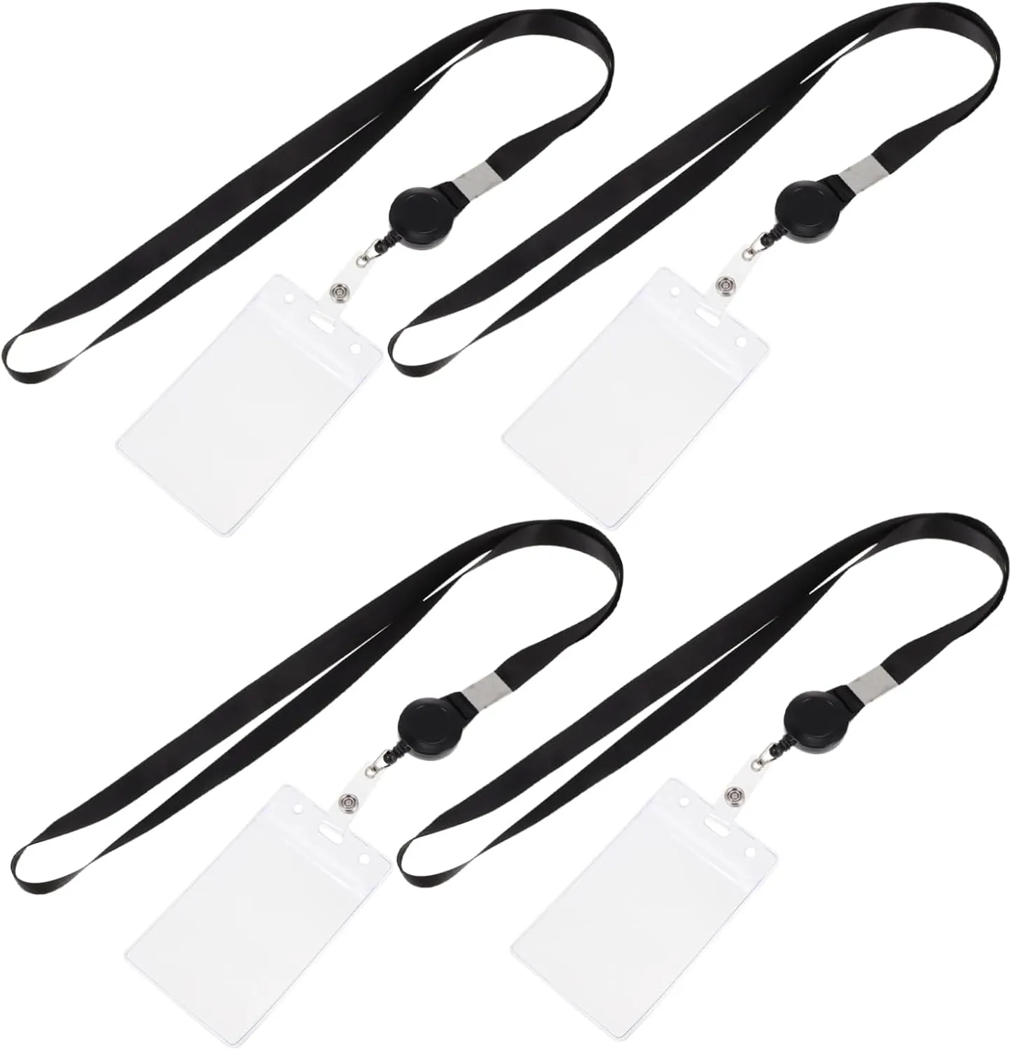 ERINGOGO 4Pcs Badge Holder Name Card Cover with Convenient Hanger for Work Office and Events Lightweight Wear Resistant Id Holders for Badges Memberships and More