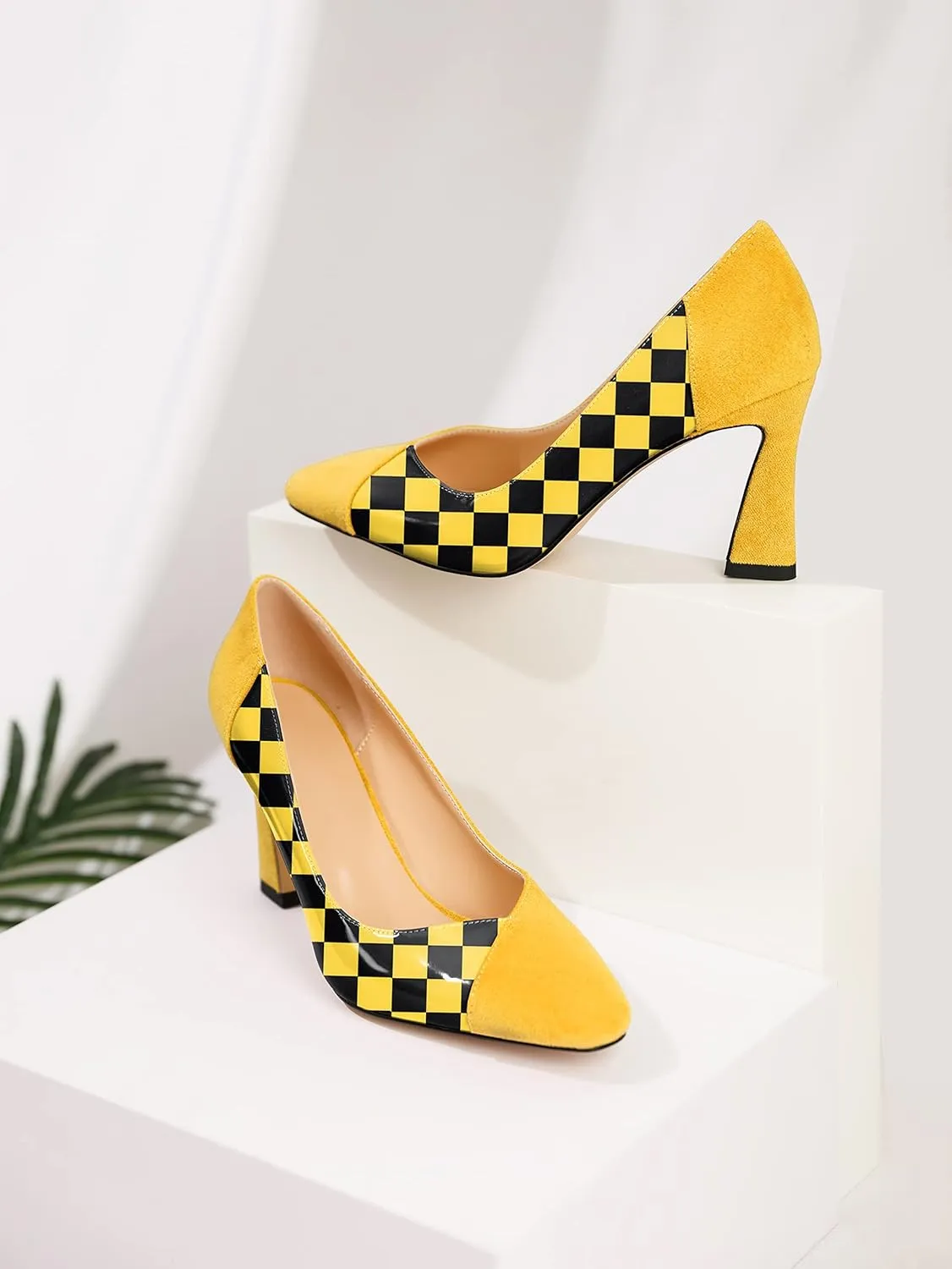 Esvowido Women's Stiletto High Heel Closed Toe Pumps Slip on Dress Shoes for Ladies Office Prom Wedding Party Dress Shoes