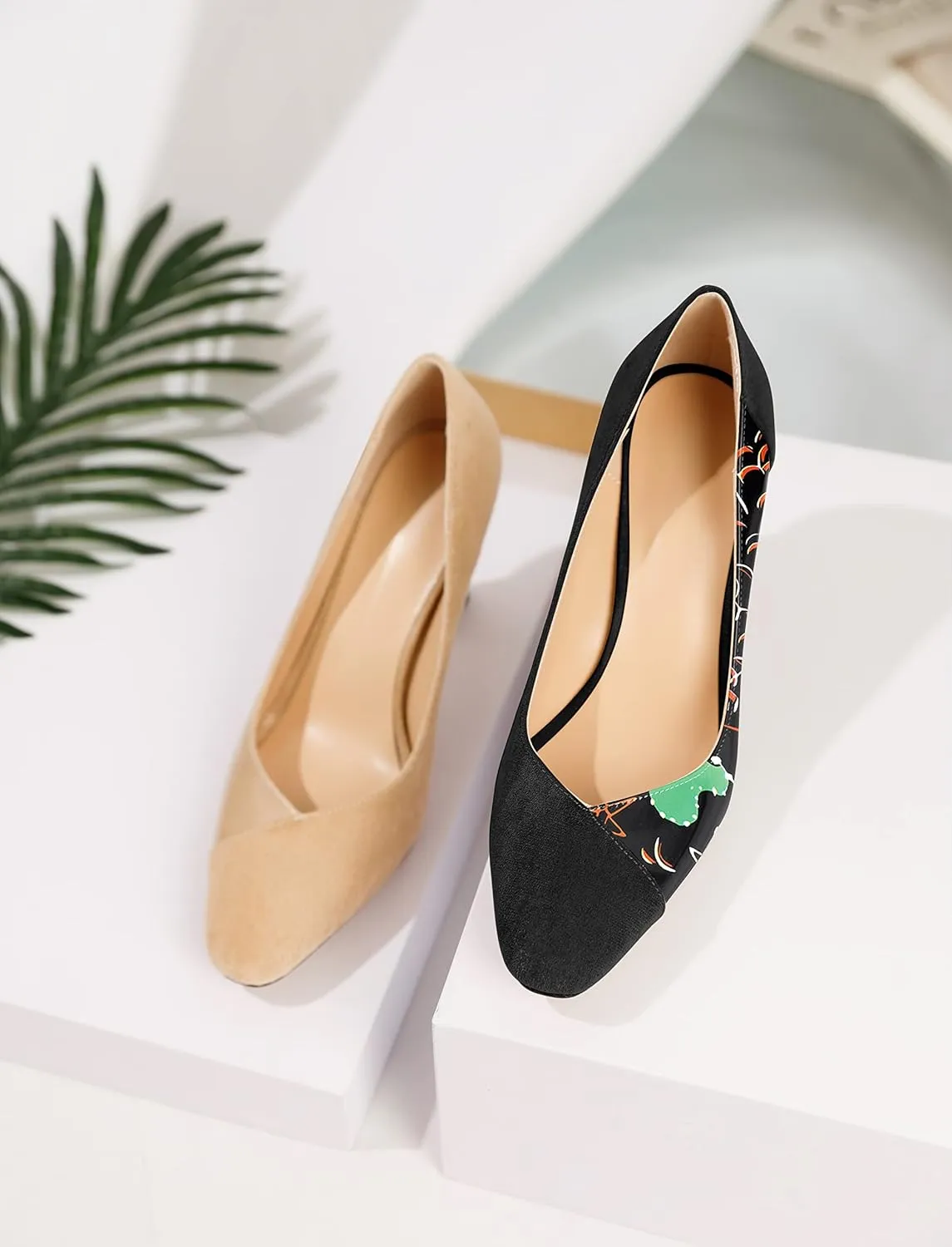 Esvowido Women's Stiletto High Heel Closed Toe Pumps Slip on Dress Shoes for Ladies Office Prom Wedding Party Dress Shoes