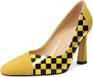 Esvowido Women's Stiletto High Heel Closed Toe Pumps Slip on Dress Shoes for Ladies Office Prom Wedding Party Dress Shoes