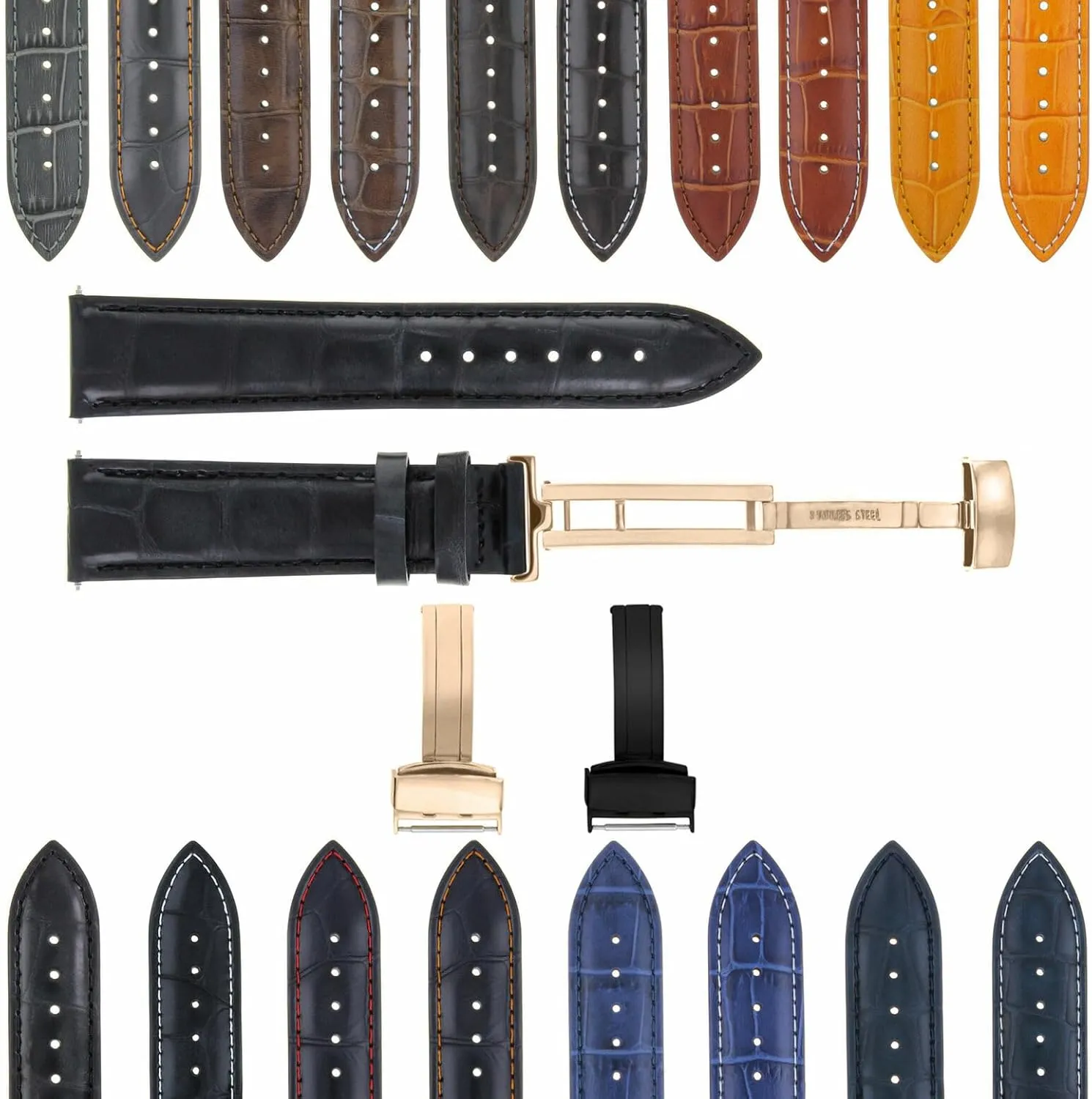 Ewatchparts Custom Watch Band Strap End Link Real Gold 18K Stainless Steel Compatible With Rolex Submariner Daytona GMT II