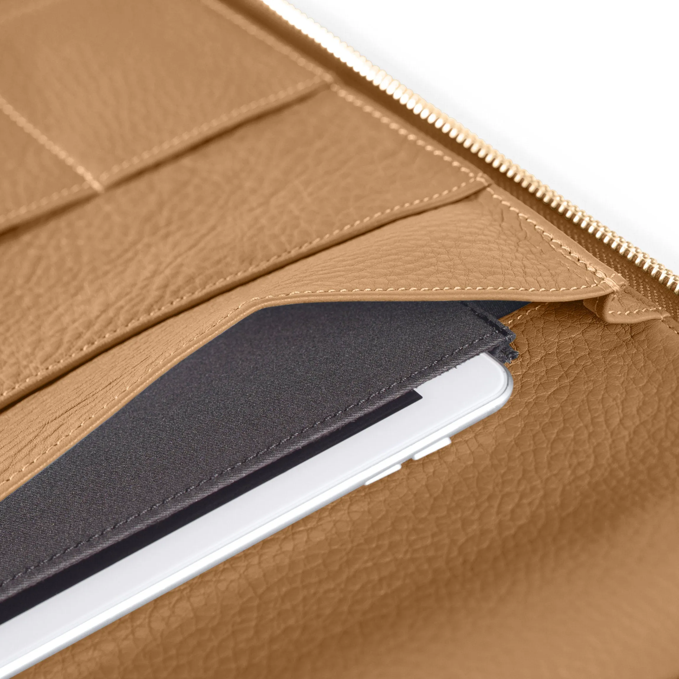 Executive Zippered Portfolio Camel