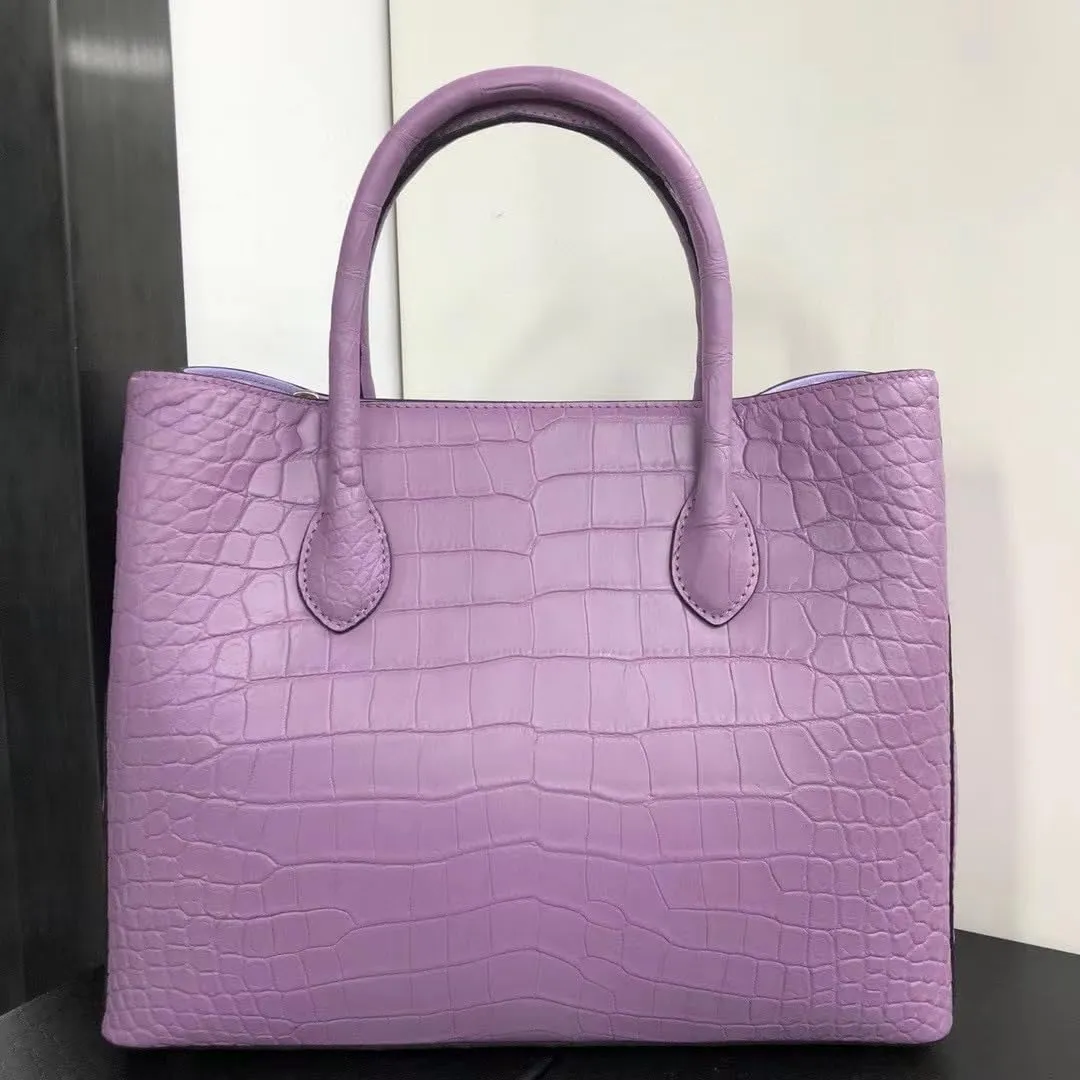 Exotic Genuine Crocodile Skin Women Handbag Authentic Alligator Leather Lady Large Shoulder Bag Female Work Purse