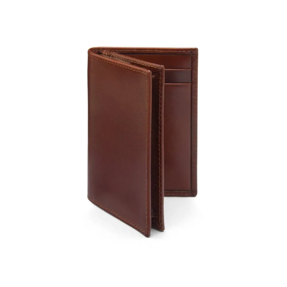 Expandable Leather Business Card Case - Dark Tan