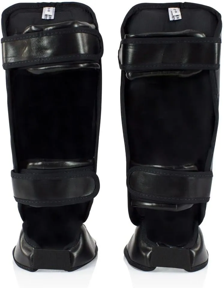 Fairtex SPK9 Youth Shin Guards PU Leather, Multi-Layered Foam Padding | Perfect for Muay Thai, Kickboxing, and Martial Arts. Ergonomic Fit with Hook and Loop Straps