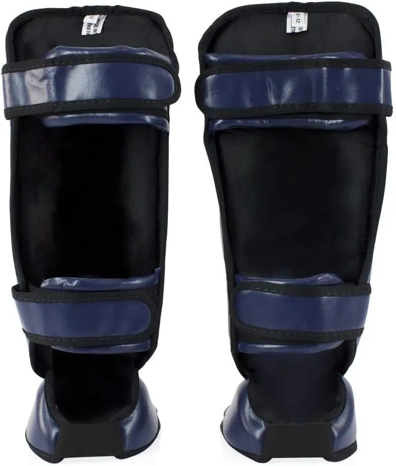 Fairtex SPK9 Youth Shin Guards PU Leather, Multi-Layered Foam Padding | Perfect for Muay Thai, Kickboxing, and Martial Arts. Ergonomic Fit with Hook and Loop Straps