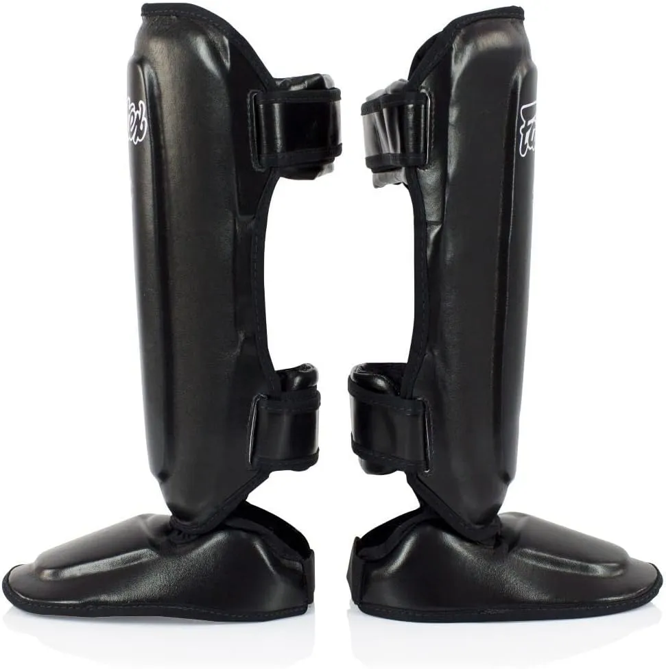 Fairtex SPK9 Youth Shin Guards PU Leather, Multi-Layered Foam Padding | Perfect for Muay Thai, Kickboxing, and Martial Arts. Ergonomic Fit with Hook and Loop Straps