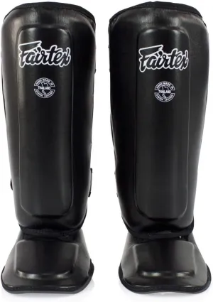Fairtex SPK9 Youth Shin Guards PU Leather, Multi-Layered Foam Padding | Perfect for Muay Thai, Kickboxing, and Martial Arts. Ergonomic Fit with Hook and Loop Straps