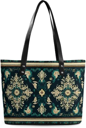 Fashion Leather Tote Bag Travel Work Daily Essentials Handbag Unisex Handbag