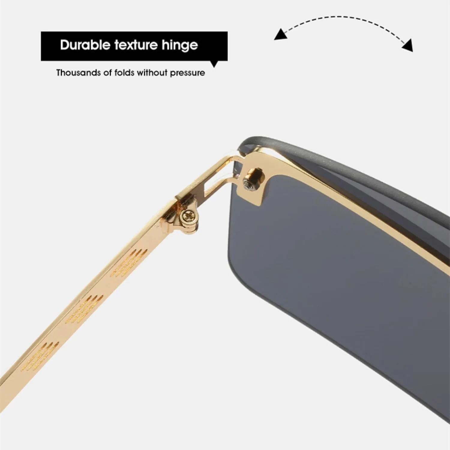 Fashion Rimless Sunglasses Men Women Vintage Personality Metal One Piece Eyeglasses Travel Driving Shades Uv400