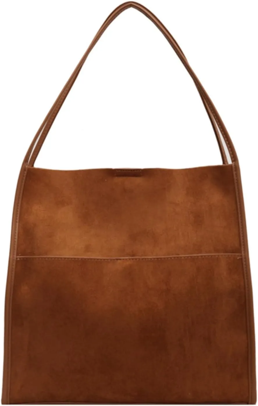 Faux Suede Hobo Bags for Women Vegan Leather Handbag Soft Bucket Shoulder Tote Purse Fashion Designer Bag