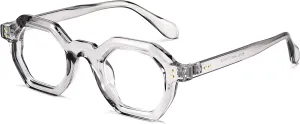 FEISEDY Retro Octagon Blue Light Glasses for Women Men Vintage Polygon Anti Glare Eyeglasses B0102