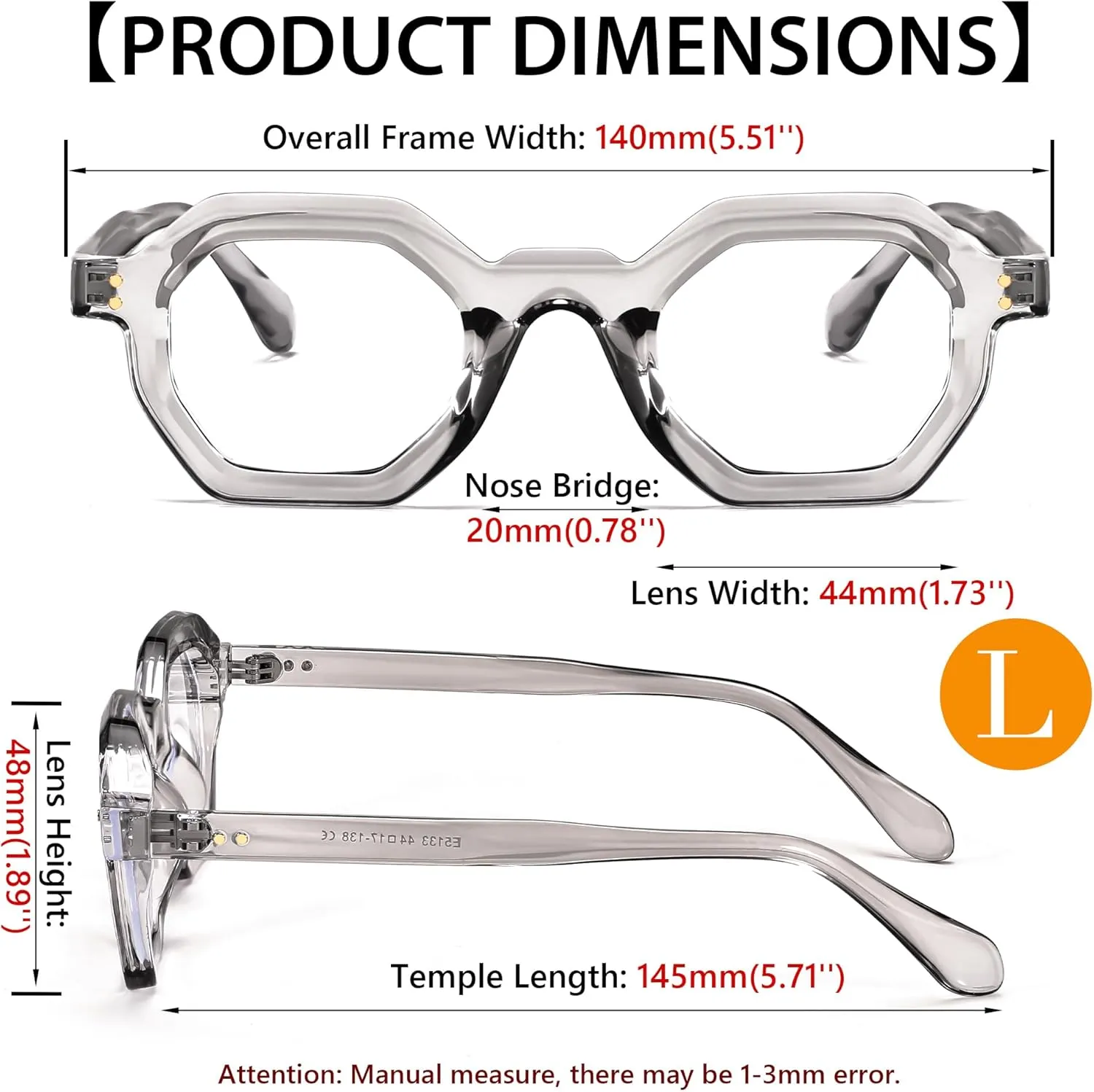 FEISEDY Retro Octagon Blue Light Glasses for Women Men Vintage Polygon Anti Glare Eyeglasses B0102