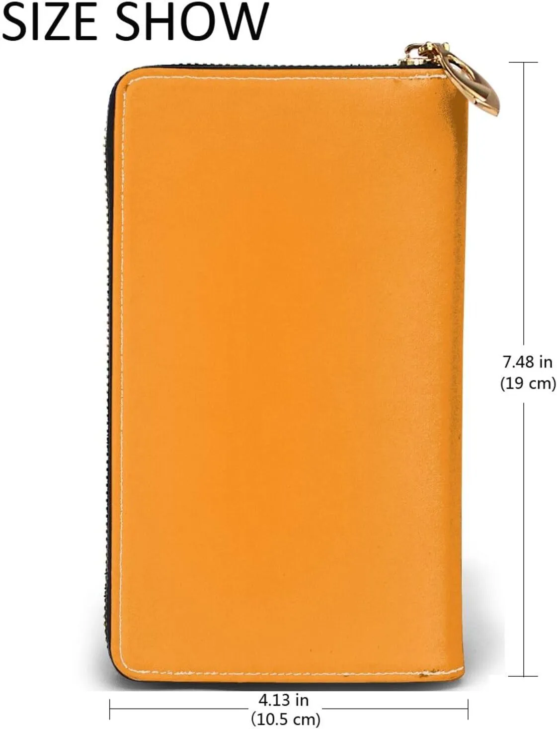 FEMOS Stylish Long Wallet,Leather Zip Wallet Coin Purse Clutch Bag,Large Capacity Credit Card Organizer Bag/Apricot/Long Purse For Women And Men