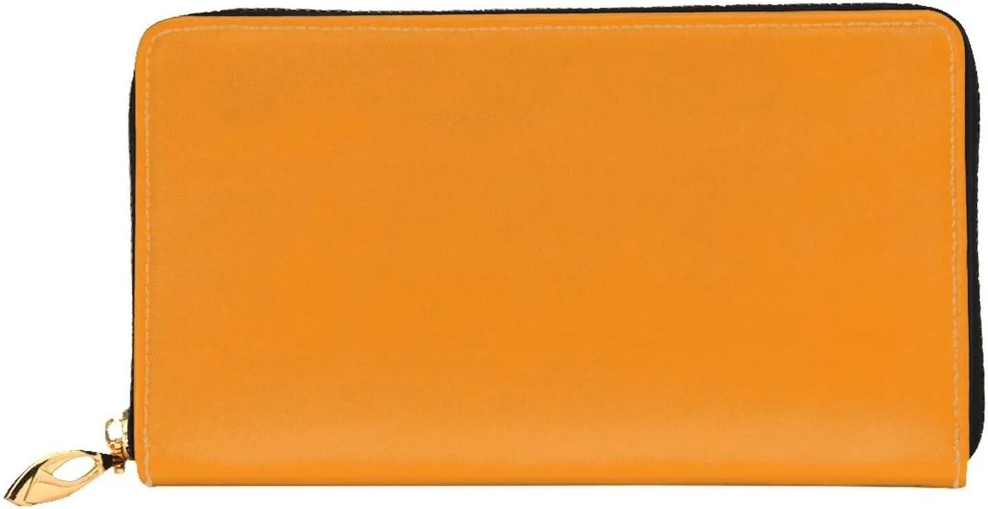 FEMOS Stylish Long Wallet,Leather Zip Wallet Coin Purse Clutch Bag,Large Capacity Credit Card Organizer Bag/Apricot/Long Purse For Women And Men
