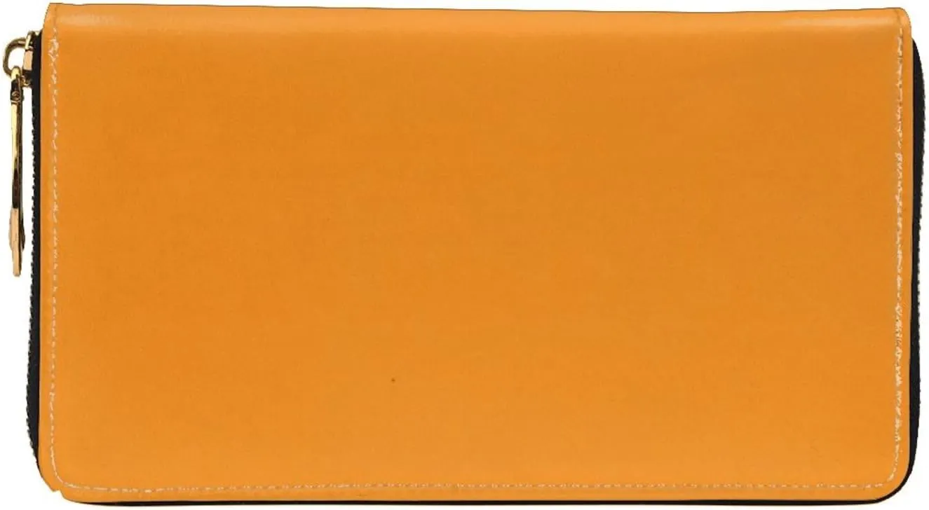 FEMOS Stylish Long Wallet,Leather Zip Wallet Coin Purse Clutch Bag,Large Capacity Credit Card Organizer Bag/Apricot/Long Purse For Women And Men