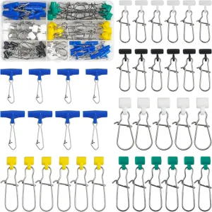 Fishing Line Sinker Slides with Duo Lock Snaps High Strength Sinker Slider Swivel Snap Saltwater Sinker Weights Connector Fishing Tackle Kit