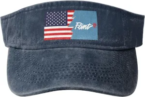 Flag of Flint, Michigan and America Sun Visor Hat for Women Men Empty Top Baseball Cap Golf Cap