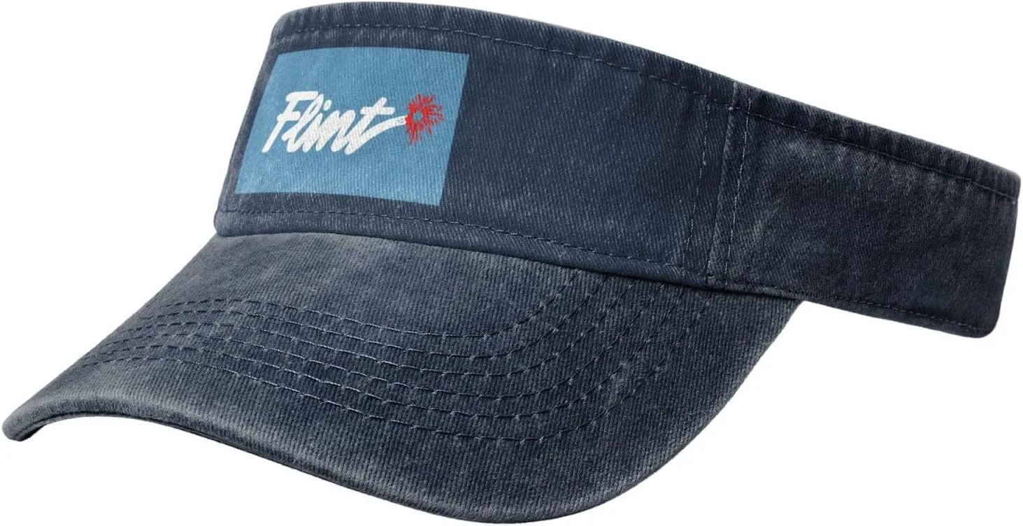 Flag of Flint, Michigan Sun Visor Hat for Women Men Empty Top Baseball Cap Golf Cap