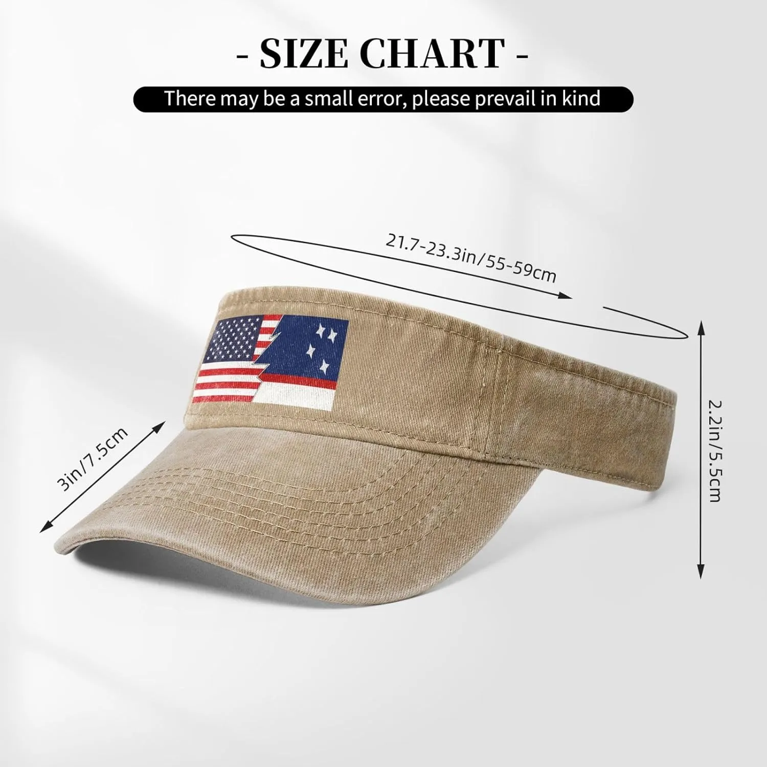 Flag of Patagonia and America Sun Visor Hat for Women Men Empty Top Baseball Cap Golf Cap