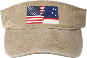 Flag of Patagonia and America Sun Visor Hat for Women Men Empty Top Baseball Cap Golf Cap