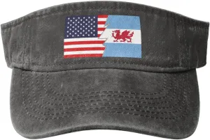 Flag of The Welsh Colony in Patagonia and America Sun Visor Hat for Women Men Empty Top Baseball Cap Golf Cap