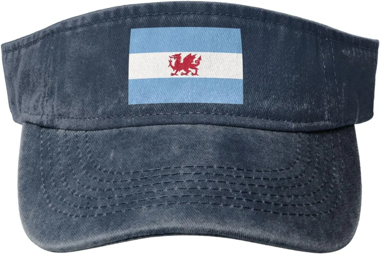 Flag of The Welsh Colony in Patagonia Sun Visor Hat for Women Men Empty Top Baseball Cap Golf Cap