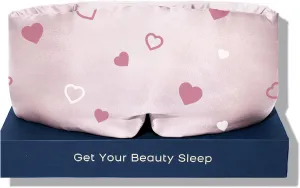 Fleur&Yang Silk Sleep Mask, Adjustable Blackout Sleeping Mask for Men Women, Soft Breathable 100% Mulberry Silk Fabric, Cooling Eye Cover Blindfold for DeepSleep or Meditation (Heart)