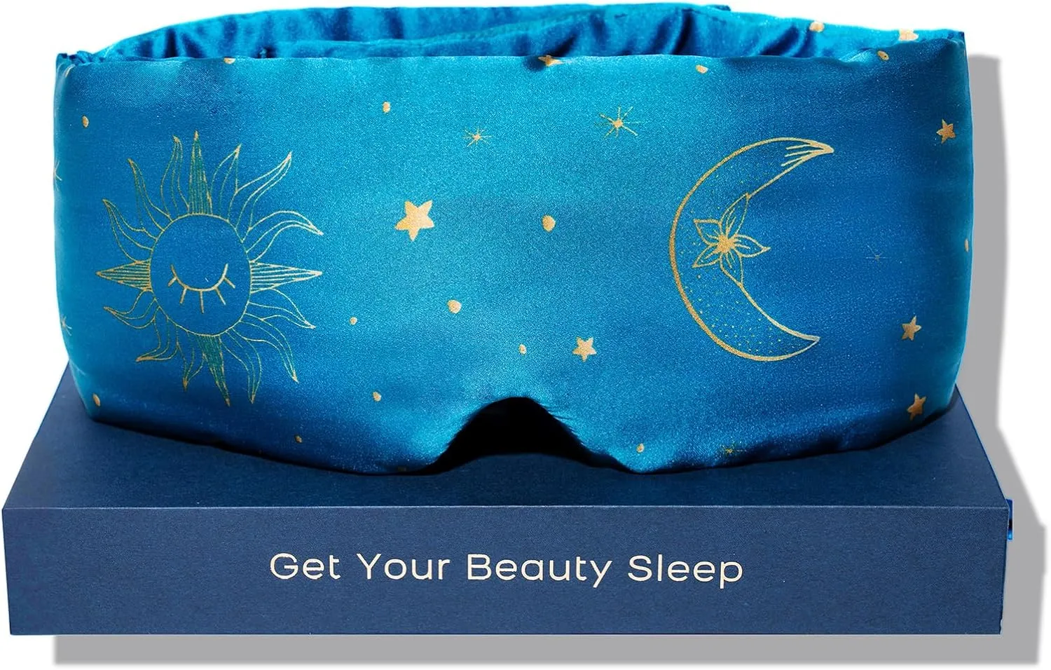 Fleur&Yang Silk Sleep Mask, Adjustable Blackout Sleeping Mask for Men Women, Soft Breathable 100% Mulberry Silk Fabric, Cooling Eye Cover Blindfold for DeepSleep or Meditation(Luna)