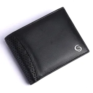 Florence Men's Wallet - Leather Mens Purse - Leather Wallet for Men's & RFID Blocking Genuine Branded Leather Wallet for Men's (Black), Black, 11.5 CM X 2.5 CM X 9 CM, Two Fold Wallet