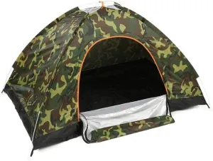 Foldable Waterproof Single-Door Free-to-Build Automatic Quick-Opening Outdoor Travel Camping Tent Beach Sun Shelter (Green) (Camouflage)