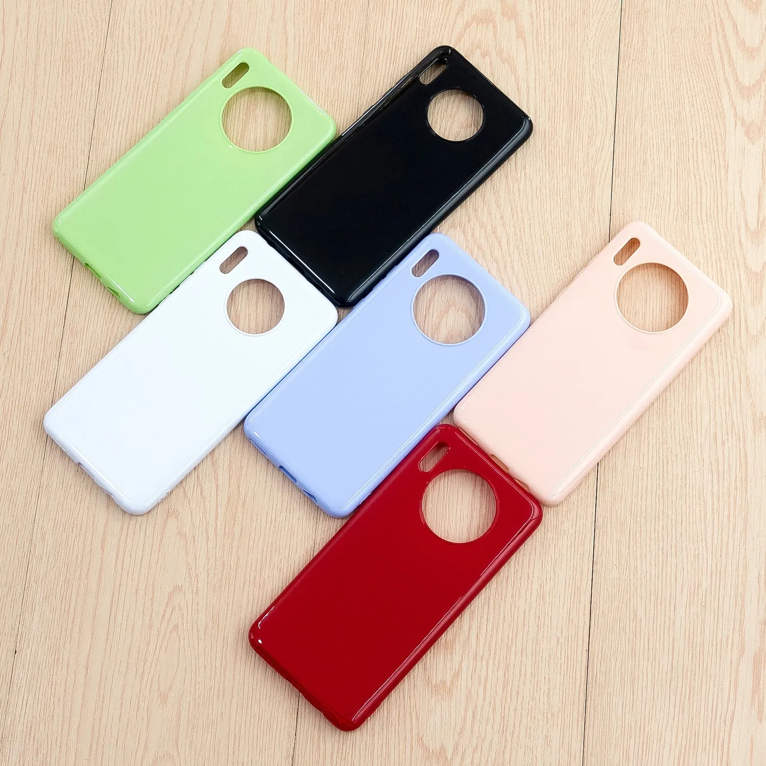 For HUAWEI Mate 30/30 Lite/30 Pro Cellphone Case Simple Profile Soft TPU Shock-Absorption Phone Cover Fluorescent green