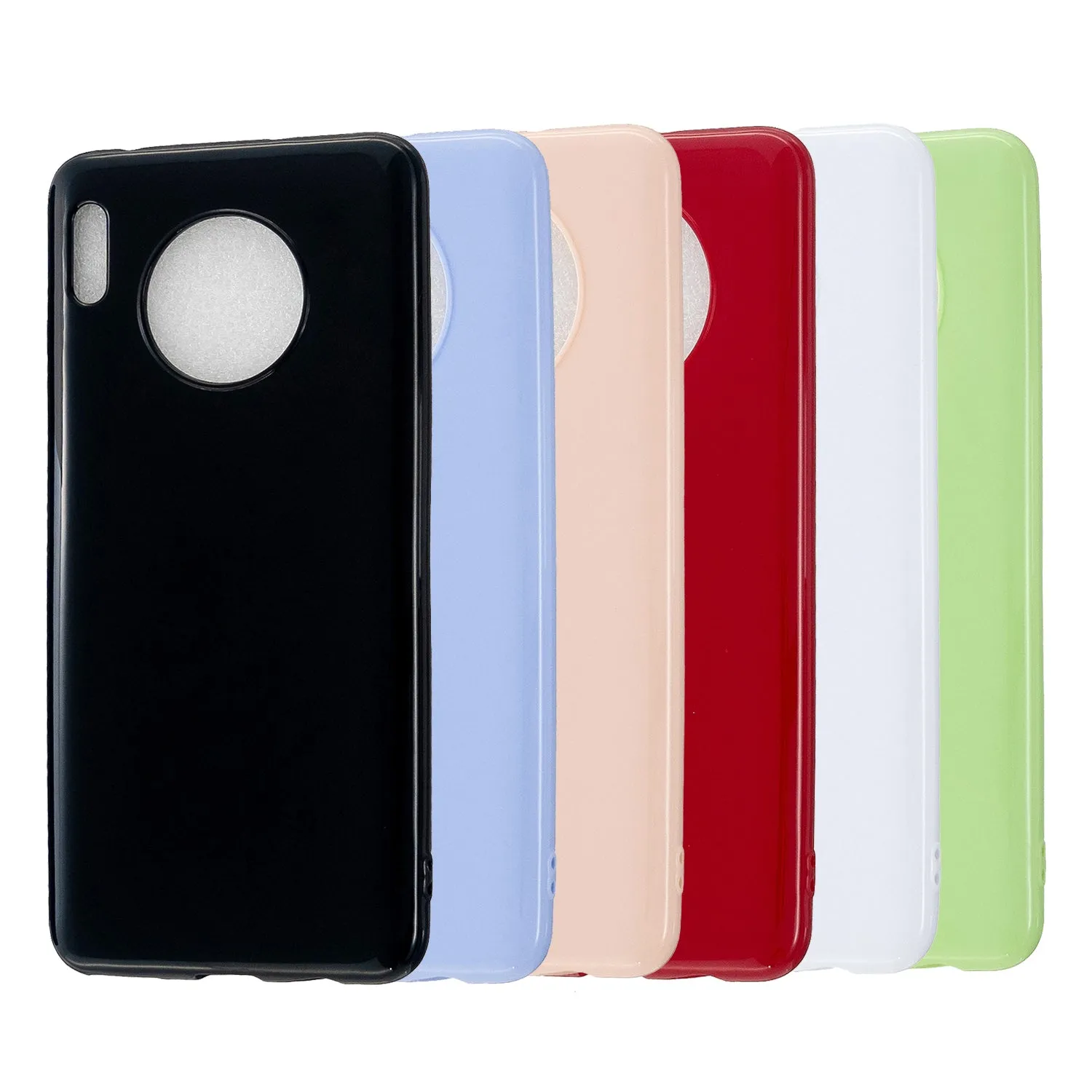 For HUAWEI Mate 30/30 Lite/30 Pro Cellphone Case Simple Profile Soft TPU Shock-Absorption Phone Cover Fluorescent green
