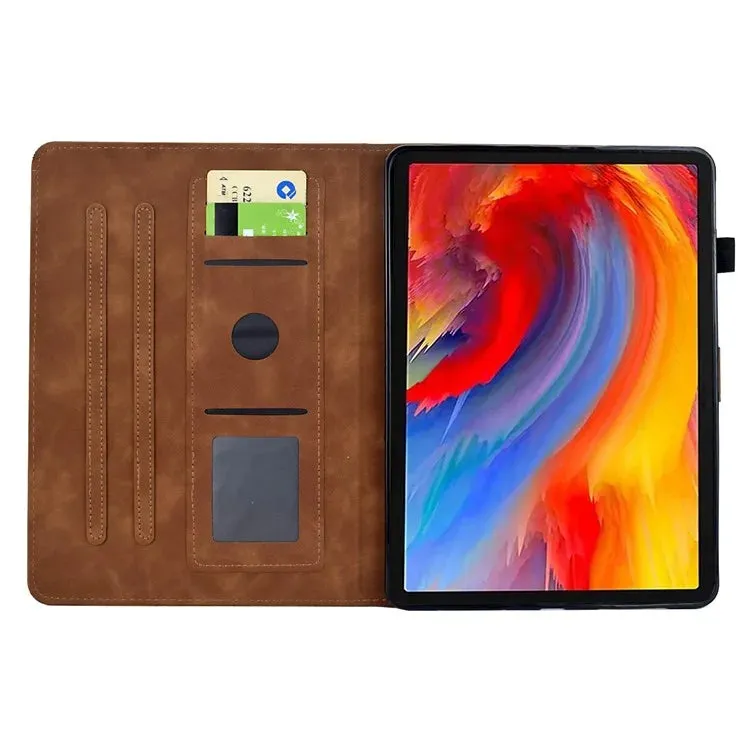 For Lenovo Tab M11 / Xiaoxin Pad 11 2024 Case Flower Bird Imprinted Card Holder Leather Tablet Cover